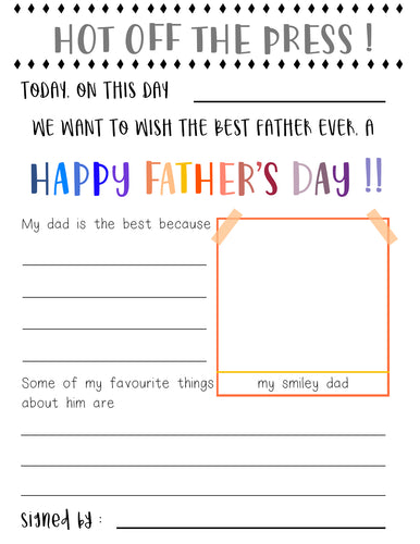 Free Happy Fathers Day printable